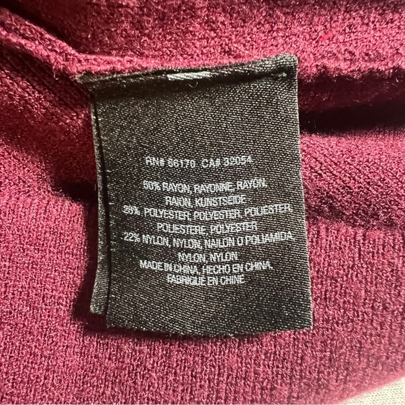 Anthropologie Moth Chester Dress w/ Bell Flare Sleeves in Red Plum Purple, Small - Picture 9 of 9